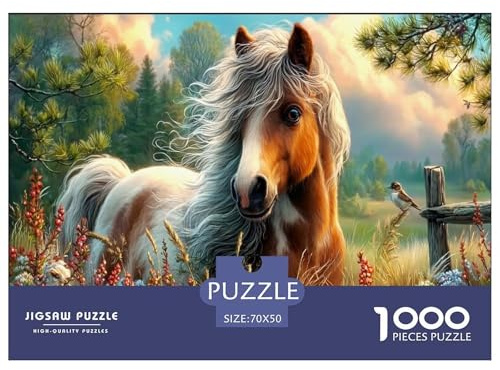CavalloJigsaw Puzzle Impossible 1000Pcs prato fiore Decorazione Per La Casa. Giochi Rilassamento E Intelligence Per Adulti E Ragazzi Da 14 Anni 70x50cm/1000pcs