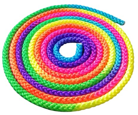 GSGFUIS Gymnastikseil Springseil – 3 m buntes Seil für Kinder, ideal für Sporttraining, Bodenturnen und kreative Bewegung