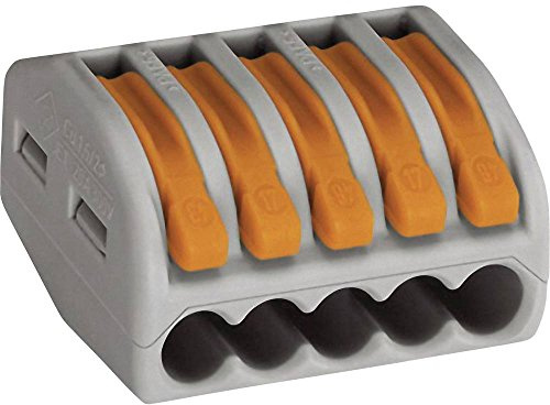 WAGO® Klemme, 5-Leiter, 4 mm², Verbindungsklemme mit Hebel, 222-415/996-010 (10 Stück)