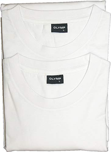OLYMP T-Shirt Doppelpack Weiß Rundhals Größe M