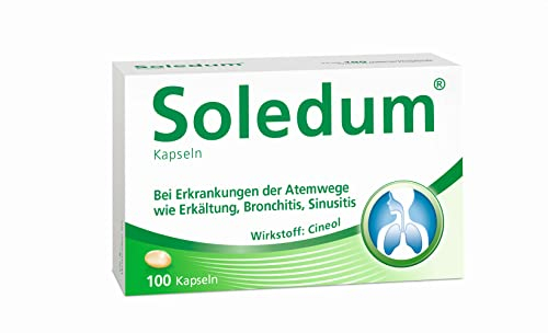 Soledum Kapseln | 100 Kapseln | Erkältungskapseln mit Cineol bei Erkrankungen der Atemwege wie Bronchitis, Sinusitis