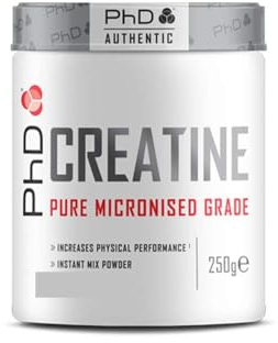 PhD Nutrition Creatin Monohydrat Pulver 250g - Mikronisiertes Kreatin zur Erhöhung der körperlichen Leistung beim Schnellkraft-Training, Ganz ohne Zusatzstoffe