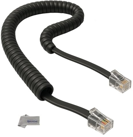 Yealink Phone Cord HD Compatible Audio 6 ft Universal Curly Handset Replacement Cable – For Desk Landline Yealink Telephones including T54W, T43U, T33, T26 and more, Resolves static noise issues