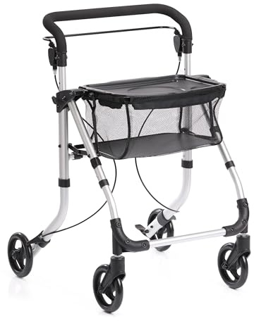 NRS Indoor Rollator Silver, a Lightweight and Stylish Mobility Solution Designed for Smooth, Effortless Movement Indoors