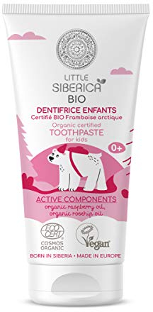 Natura Siberica PASTA DE DIENTES ORGANICA PARA NIÑOS FRAMBUESA ARTICA, 60g