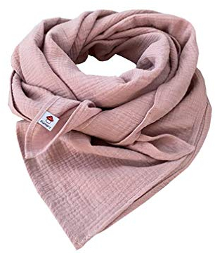 Glückspilz I Musselin Tuch Damen | Musselin Schal Damen | 130 x 130 cm | Schals & Tücher für Damen | Baumwolle | Musselintuch | XXL | Rosa
