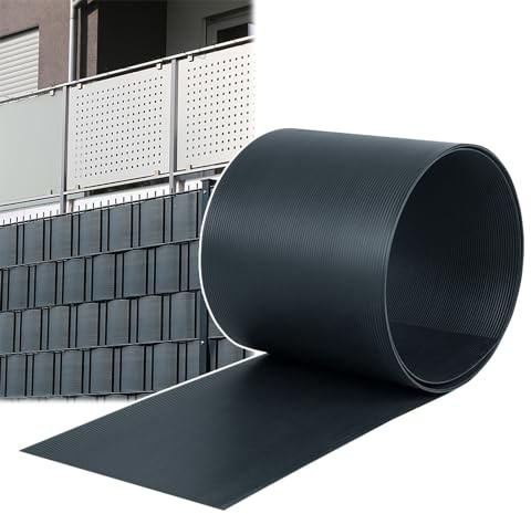 NAIZY 30x Sichtschutzstreifen Hart PVC Sichtschutzfolie 2,5m x 19cm Sichtschutz Zaun Rolle Blickdicht Doppelstabmattenzaun Sichtschutz Windschutz, Anthrazit