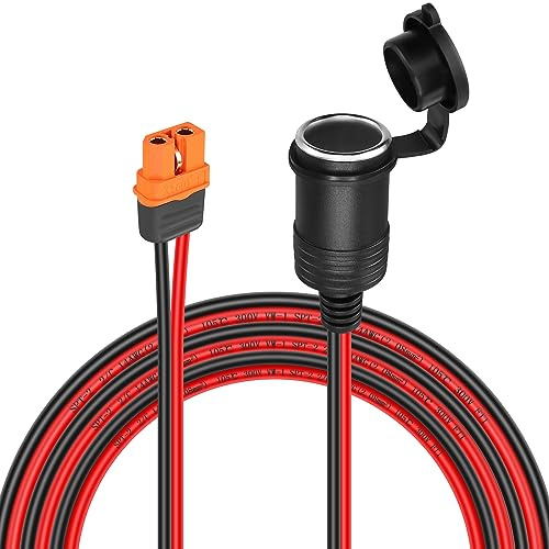 GELRHONR Cavo connettore da accendisigari per auto a XT60i, 14 AWG 12 V XT60, connettore del pannello solare all'accendisigari femmina, cavo di ricarica per inverter per gonfiaggio pneumatici, pompa