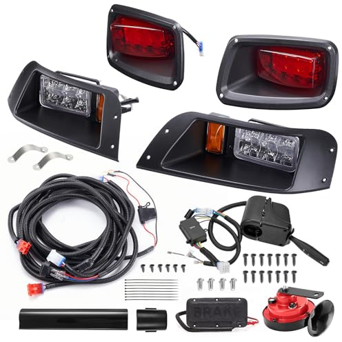 vvavv LED Upgrade Golf Cart LED Light Compatible with EZGO TXT 1996-2013 Gas & Electric Carts 12V Street Legal Lights Kit with LED Head Light Tail Lights Turn Signals Brake Lights