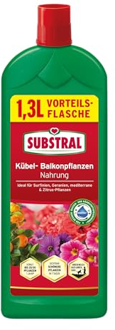 Substral Balkonpflanzen Nahrung Flüssigdünger, 1,3 Liter mit Humifirst & Eisen, Kraftvolles Pflanzenwachstum & Blütenpracht