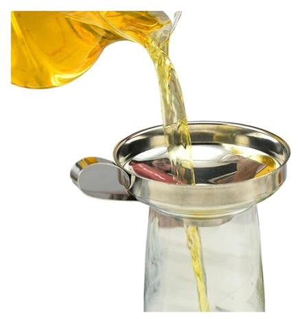OZXJW Imbuto a Bocca Larga in Acciaio Inossidabile, Imbuto for Salsa for Insalata addensata, Imbuto for imballaggio di Bottiglie di Salsa for Uso Domestico, Imbuto for Olio(Large)