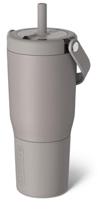 BrüMate Resa 25oz 100% Leakproof Travel Tumbler with Handle & Straw | Flexible SoftSip Straw | Silicone Sleeve for Durability | Stainless Steel | Cup Holder & Travel Friendly Water Bottle | (Mocha)