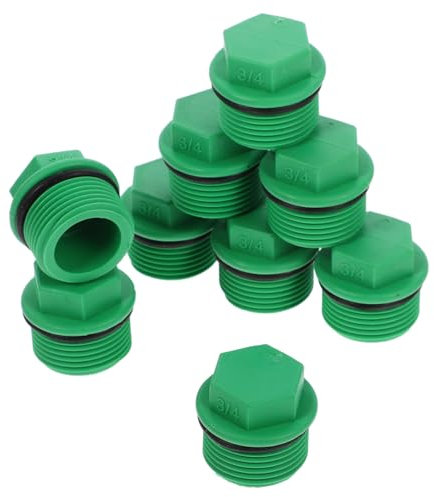 CAXUSD Bouchon D'arrosage Fileté en Plastique 3/4 Vert 10 Pièces pour Tuyaux D'arrosage Extérieur Utilisation Jardin Et Agriculture