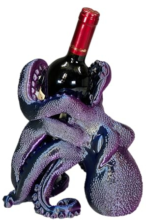 Azata Octopus Wine Holder - Unique Kraken Sculpture & Nautical Tabletop Décor, Coastal Kitchen Accessory & Underwater Theme Bar Stand - Premium Display for Wine, Liquor, Soda Bottles or Stanley Cup