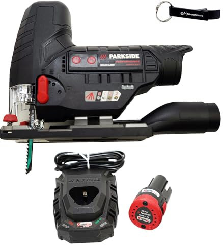 HEADNMORE Bundle – Parkside PERFORMANCE® 12 V seghetto alternativo a batteria PPSTKA 12 + portachiavi HEADNMORE® (batteria da 2 Ah)