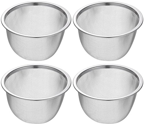 LIFKOME 4 Pièces Filtre Thé 8 Cm En Acier Inoxydable Infuseur À Thé À Mailles Fines Pour Théière Passoire À Réutilisable Accessoire De Cuisine Pour Feuilles De