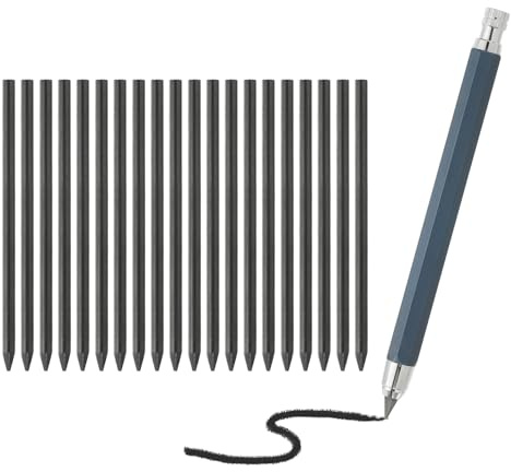 PATIKIL Mechanischer Bleistift 5.6mm Bleistifthalter Großer Automatischer Halter Mit 20 Stück 2B Bleistiftmine Für Zeichnen Kunst Skizzieren Holzarbeiten Blau