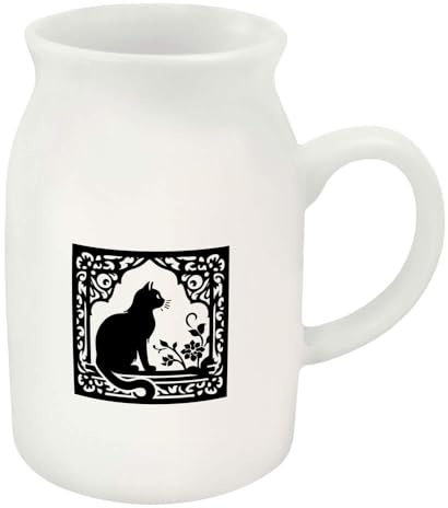 Azeeda 300ml 'Cat Sitting in Window' Ceramic Milk Jug (MJ00020057)