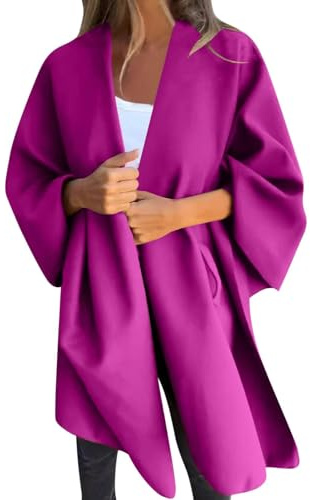 Scialle Donna Invernale Lana, Mantella Donna Elegante Cerimonia Motivo a Quadri Blocchi Di Colore Frontale Aperto Mantello Cardigan Coperta Scialle Elegante Maglione Poncho Caldo Per Ufficio E Cas