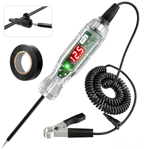 Automotive Test Light VDIAGTOOL P60 3-70V LED Digital Voltage Display, Circuit Tester with Voltmeter & Dual Polarity Indicator Light, Tester Electric, Bidirectional Voltage Tester w/Stainless Probe