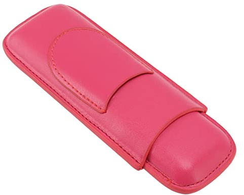 Rcniso Elegant Vintage Smal Bärbar Cigarrfodral med 2 Fingrar för Resefestaffärer (Rosa)