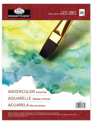 Royal Brush Royal Langnickel 25-Sheet Watercolor Essentials Artist Paper Pad, 9-Inch by 12-Inch