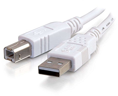 C2G USB-Druckerkabel, USB 2. 0 A auf B Kabel. Kompatibel mit Druckern und Scannern von HP, Epson, Brother, Samsung, Cannon und allen anderen USB A/B-Geräten (3M, Weiß)