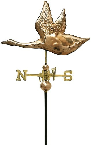 LINNEBORN METALLWAREN FÜR HAUS UND GARTEN Wetterfahne Wettergans aus Kupfer poliert
