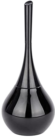 WENKO WC-Garnitur Mod. Flakon freistehender Toilettenbürstenhalter mit WC-Bürste Elegantes Badaccessoire aus hochwertiger Keramik und Kunststoff in Schwarz für Badezimmer Ø 17 cm x 42,5 cm