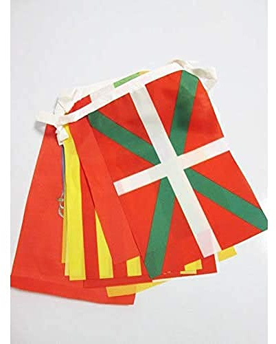 AZ Flag girlang 5 meter 17 flaggor 17 autonoma samhällen i Spanien 21 x 15 cm - spanska regionernas flagga 15 x 21 cm