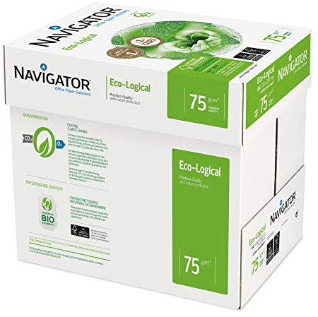 Navigator Eco-Logical - Papel de impresión 2500 hojas (A4, 5 x 500 hojas, 75 g/m2)