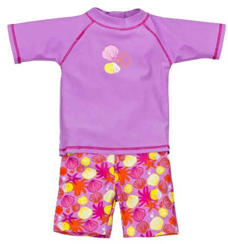 Landora: Baby- / Kleinkinder-Badebekleidung 2er Set mit UV-Schutz 50+ und Oeko-Tex100, violett in Größe 74/80