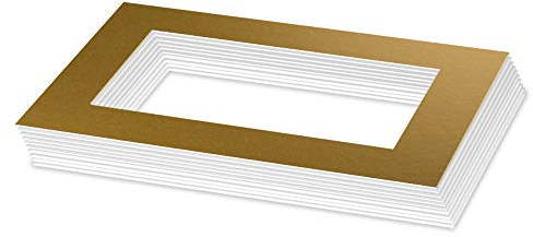 Bildershop-24 10x Passepartout Gold in 40 X 50 cm Außenmaß mit Ausschnitt für Bildgröße 30 X 40 cm