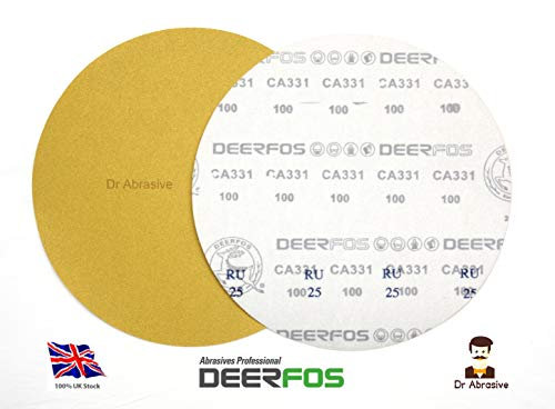 300mm 12 Sanding Discs DEERFOS Sandpaper Pads Hook and Loop Grit P180 Pack of 10