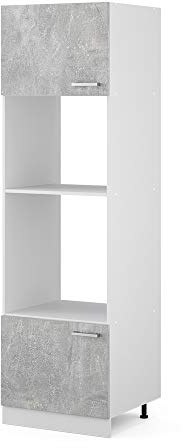 Vicco Mikrowellenschrank R-Line, Beton, 60 cm | 2 Türen · ✓ Backofennische · ✓ Mikrowellennische · Höhenverstellbare Füße · ✓ Frei kombinierbar
