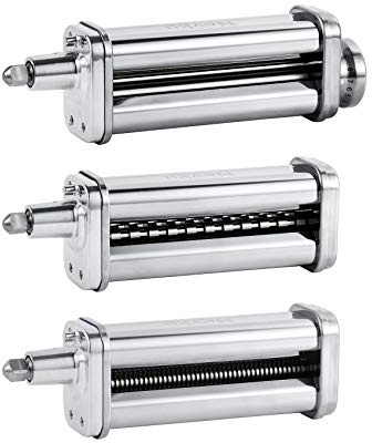 Pasta Maker Attachments Set for all KitchenAid Stand Mixer, including Pasta Sheet Roller, Spaghetti Cutter, Fettuccine Cutter by Nevku