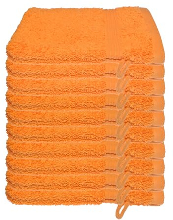 Julie Julsen 10er Pack Waschlappen 23 Farben erhältlich weich und saugstark 500gsm Öko Tex Orange 15 x 21 cm