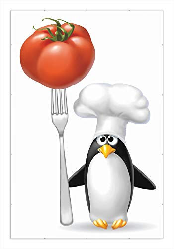 Wallario Wandbild - Pinguin Koch in Premiumqualität, Poster mit rahmenlosen Bildhalter, Größe: 61 x 91,5 cm