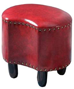 Sywlwxkq Gepolsterter Lederhocker Fußhocker Zuhause Wohnzimmer Sofa Hocker Couchtisch Kleine Bank (Farbe : Rot, Größe : 40CM)