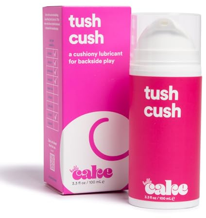 Hello Cake Tush Cush, Silicone and Water-Based Personal Lubricant, Formulated for Anal Use, Hybrid Lube for Men, Women, and Couples, 3.3 fl oz