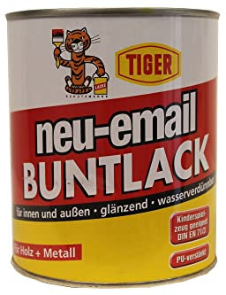 5x0,375 L Tiger Neu-Email Acryl Buntlack Innen/Außen Glänzend Brillantgrün 1,875 L
