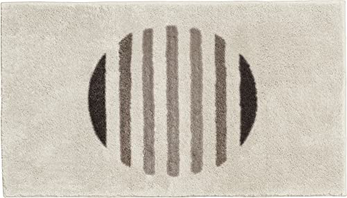 Erwin Müller Badematte, Badteppich, Badvorleger Streifen Matala - rutschhemmend, angenehmer Hochflor, für Fußbodenheizung geeignet - Sand Größe 70x120 cm
