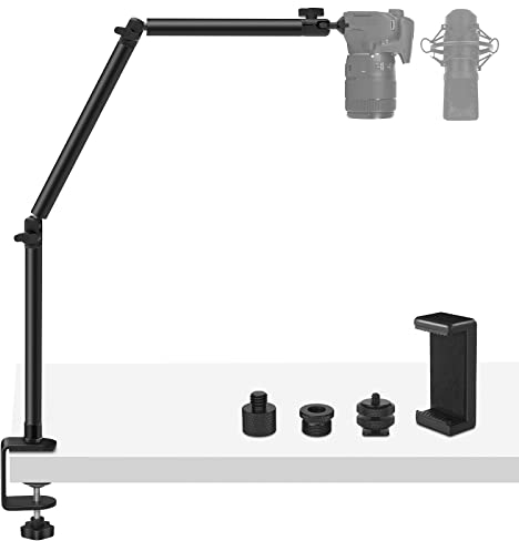 Obeamiu Overhead Stativ Kamera Tischstativ Tischhalterung, Kamera Tisch Klemme Halterung Magic Arm für DSLR Kamera/Mikrofonarm/Ringlicht/Live Streaming/Video Aufnahmen/Blue Yeti Nano