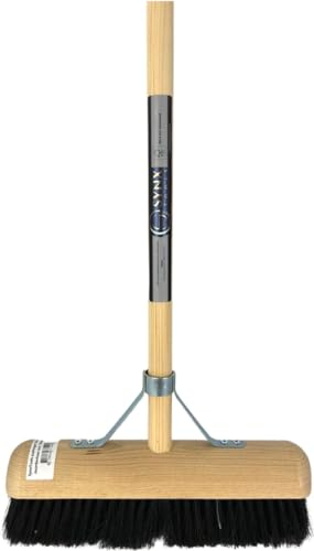 Synx Tools Spazzatrice da sala 30 cm - Capelli di Cavallo/Cameriera - Scopa morbida 30 cm - Scopa interna - Scopa morbida con acciaio 150 cm