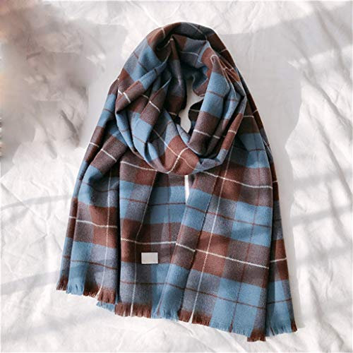 Elegantes Design, Karierter Schal für Damen, modischer Winterschal, weiblicher Tippet-Schal, Wickelblau, Karierte Stola