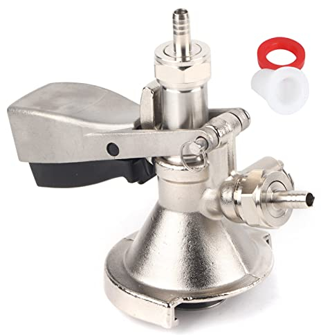 Tissting Coupleur de Fût de Type A, Tireuses à Bières en Acier Inoxydable avec Soupape de Surpression de Sécurité, G5/8 Keg Coupler Distributeur de Bière Pression pour Système de Brassage