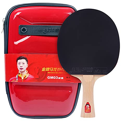 BBAUER Ping Pong Racket Mit Geschenkbox, Tischtennisschläger Mit Pro Carbon Fibre Technologie, Erhöht Spin Und Konformität/As Shown/Long Handle