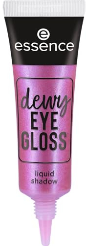 essence dewy EYE GLOSS flytande skugga, ögonskugga, nr 02, röd, mjukgörande, strålande fräsch, vegansk, nanopartiklar fri, utan parfym, oljefri, 1-pack (8 ml)