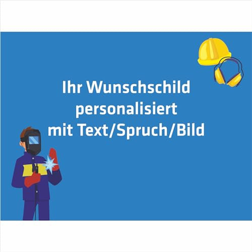 INDIGOS UG - Aluverbundplatte Schild - Beruf - Metallbauer - 80x60 cm - Firmenschild - wetterfest personalisiert mit Foto, Logo und Text - individuelle Schilder für Tür, Wand, Büro Garage