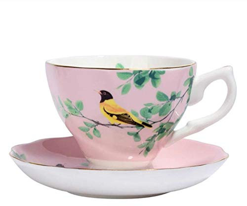 DDKYHU Set piattino per Tazza da caffè in Porcellana Bone China, Tazza da tè pomeridiana Inglese, stoviglie, 170 ml, e piattino per caffè-G